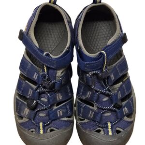 Keen Blue and Gray Sandals with Closed Toe and Rugged Sole